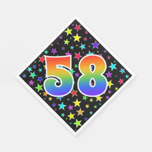 Servilleta De Papel Estrellas coloridas + Acontecimiento "58" del patr