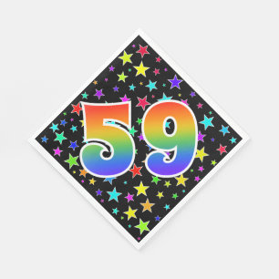 Servilleta De Papel Estrellas coloridas + Acontecimiento "59" del patr