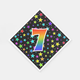 Servilleta De Papel Estrellas coloridas + Acontecimiento "7" del patró