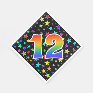 Servilleta De Papel Estrellas coloridas + Modelo "12" del arco iris