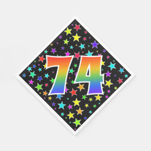 Servilleta De Papel Estrellas coloridas + Modelo "74" del arco iris
