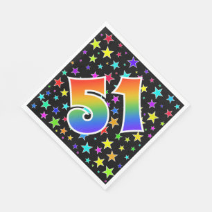Servilleta De Papel Estrellas Coloridas + Patrón de Arcoíris "51" Even