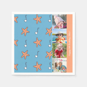 Servilleta De Papel Estrellas costeras y notas musicales Feliz cumplea