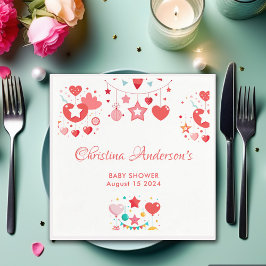 Servilleta De Papel Estrellas de Chica rojo rompen Baby Shower