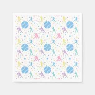 Servilleta De Papel Estrellas de chicas de Softball