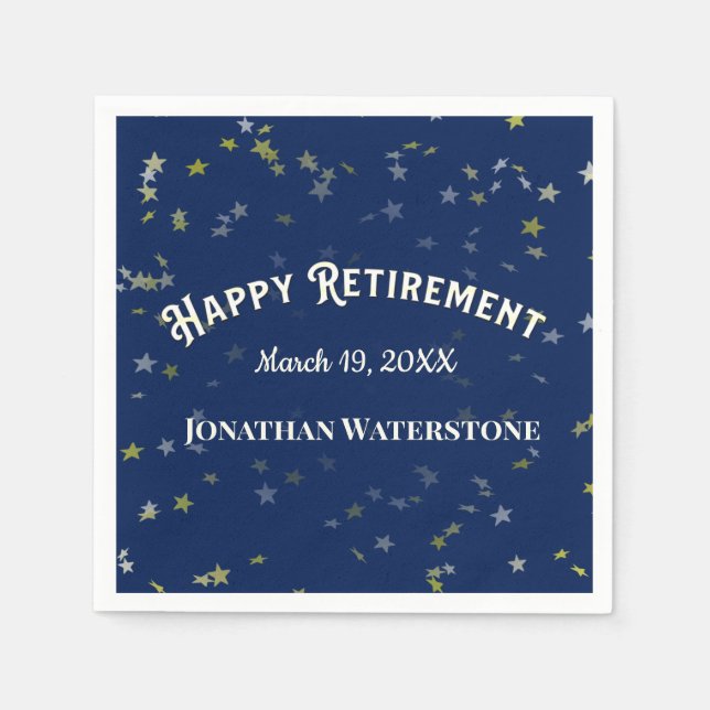 Servilleta De Papel Estrellas de Fiesta de Jubilación (Anverso)