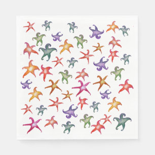 Servilleta De Papel Estrellas de mar coloridas, servilletas de papel d