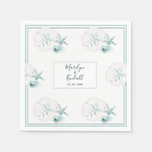Servilleta De Papel Estrellas de Mar Conchas Moderno Elegante Boda de