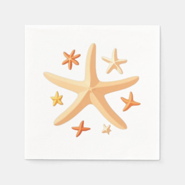 Servilleta De Papel Estrellas de mar y las pequeñas (Anverso)