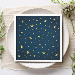Servilleta De Papel Estrellas de oro azul de la marina personalizadas
