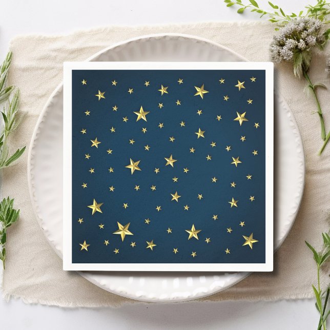 Servilleta De Papel Estrellas de oro azul de la marina personalizadas (Subido por el creador)