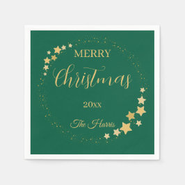 Servilleta De Papel Estrellas de oro de Navidades modernos y elegantes
