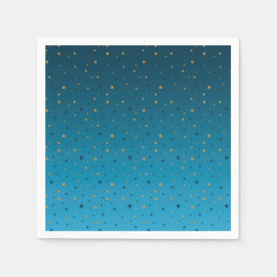 Servilleta De Papel Estrellas de oro en azul.