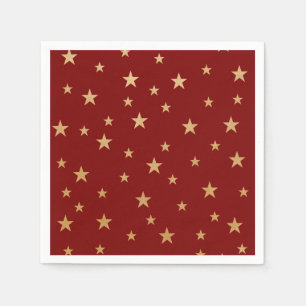Servilleta De Papel Estrellas de oro y rojo