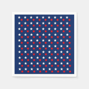Servilleta De Papel Estrellas de patrón patriótico en azul