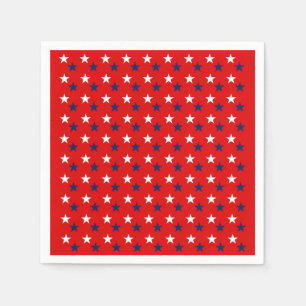 Servilleta De Papel Estrellas de patrones patrióticos en rojo