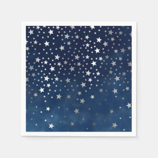 Servilleta De Papel Estrellas de plata en caída Celestial