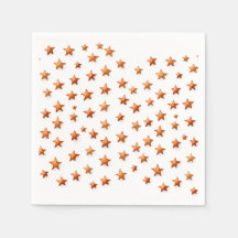 Estrellas de tonos naranjas: servilletas de la fie