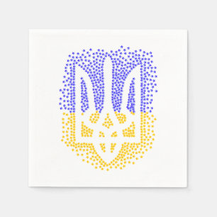 Servilleta De Papel Estrellas de tridente de heraldry de Ucrania