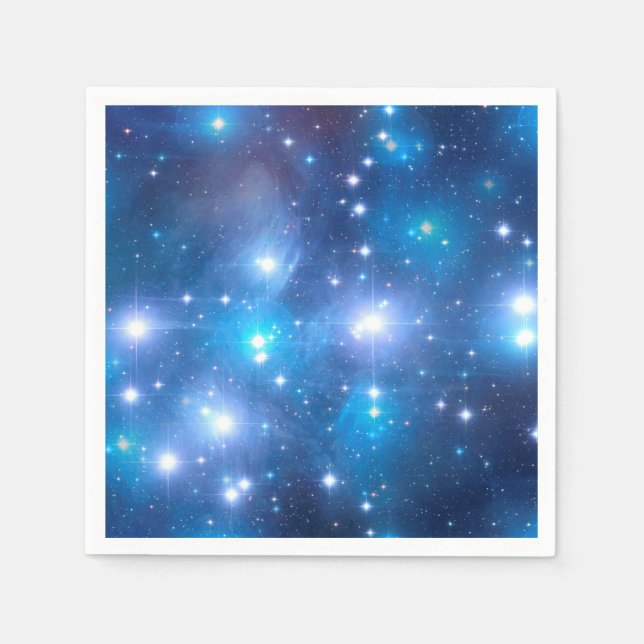 Servilleta De Papel Estrellas del Universo Azul + tus ideas (Anverso)