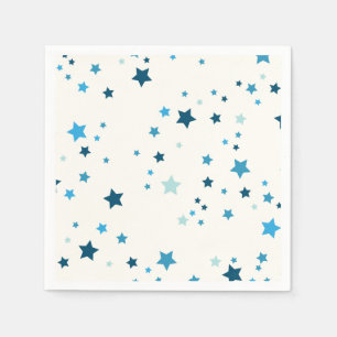 Servilleta De Papel Estrellas en múltiples tonos azules