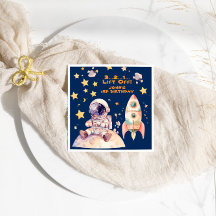 Estrellas espaciales azules y fiesta de cumpleaños