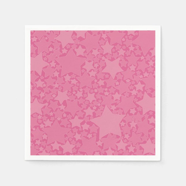 Servilleta De Papel Estrellas, estrellas, estrellas - rosa (Anverso)
