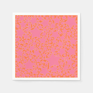 Servilleta De Papel Estrellas, estrellas y estrellas en rosa y Naranja