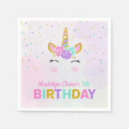 Servilleta De Papel Estrellas mágicas de unicornio de Purpurina