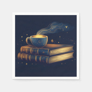 Servilleta De Papel Estrellas mágicas y café con libros