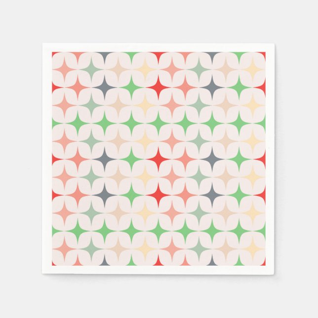 Servilleta De Papel Estrellas modernas de mediados del siglo (Anverso)