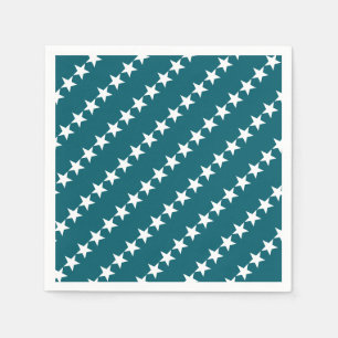 Servilleta De Papel Estrellas modernas verde azuladas oscuras