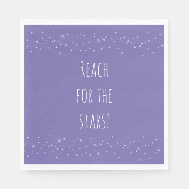 Servilleta De Papel Estrellas moradas y blancas (Anverso)