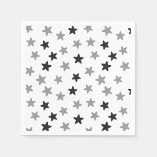 Servilleta De Papel Estrellas negras y blancas