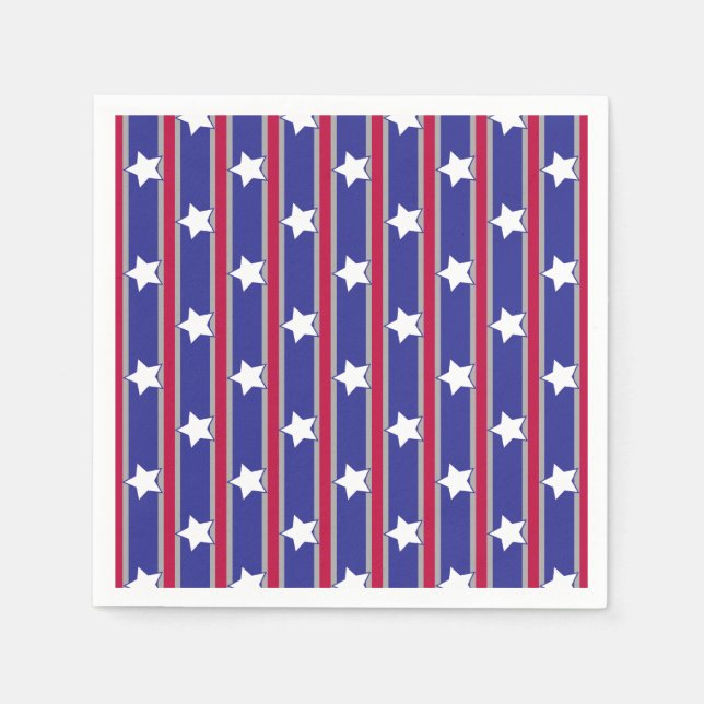 Servilleta De Papel Estrellas patrióticas divertidas y divertidas (Anverso)