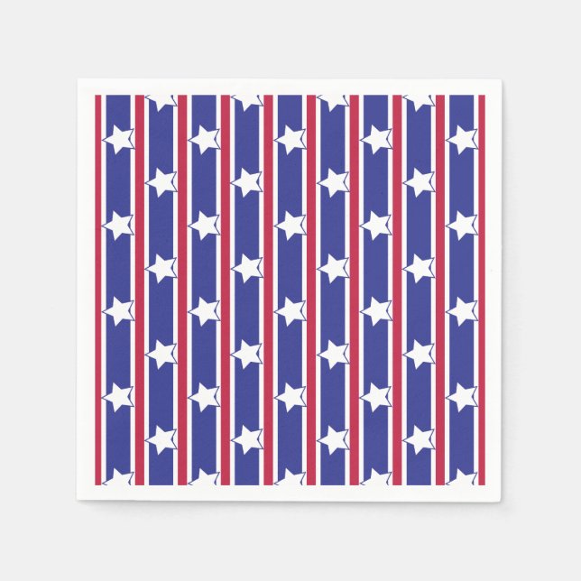 Servilleta De Papel Estrellas patrióticas divertidas y divertidas (Anverso)