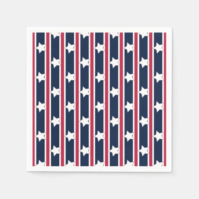 Servilleta De Papel Estrellas patrióticas divertidas y divertidas (Anverso)