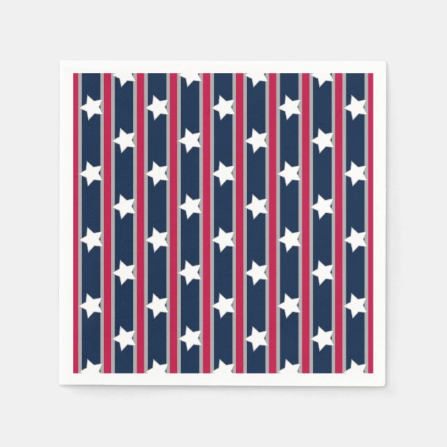 Servilleta De Papel Estrellas patrióticas divertidas y divertidas (Anverso)