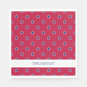 Servilleta De Papel Estrellas patrióticas Rojo NOMBRE Azul Blanco Juli