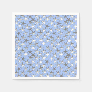 Servilleta De Papel Estrellas plateadas, sobre azul pálido