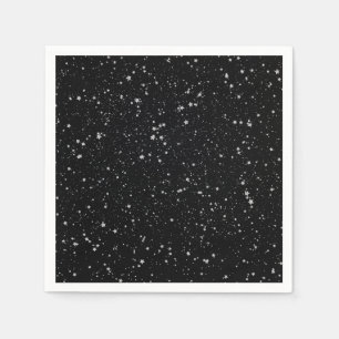 Servilleta De Papel Estrellas purpurinas2 - Negro plateado