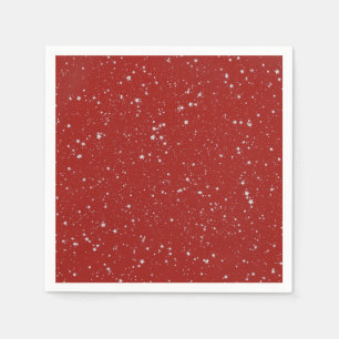 Servilleta De Papel Estrellas Purpurinas - Rojo plateado