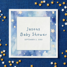Estrellas soñadoras baby ducha invitación azul