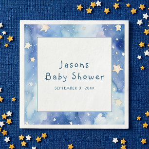 Servilleta De Papel Estrellas soñadoras baby ducha invitación azul