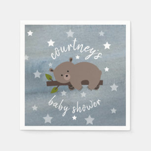 Servilleta De Papel Estrellas soñolientas del oso + Acuarela Baby