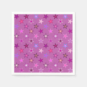 Servilleta De Papel Estrellas Twinkling modernas, violeta, ciruela y r