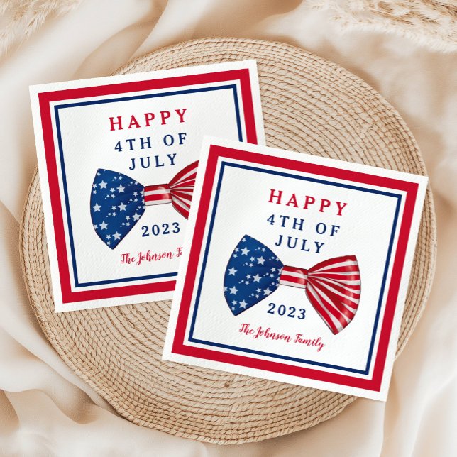 Servilleta De Papel Estrellas y Franjas 4 de Julio (Stars And Stripes 4th Of July Napkins)