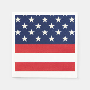 Servilleta De Papel Estrellas y Franjas de la Bandera Americana