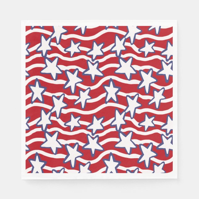Servilleta De Papel Estrellas y franjas en flujo de Estados Unidos (Anverso)