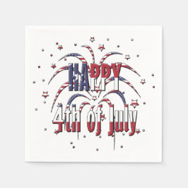 Servilleta De Papel Estrellas y franjas estadounidenses felices 4 de j